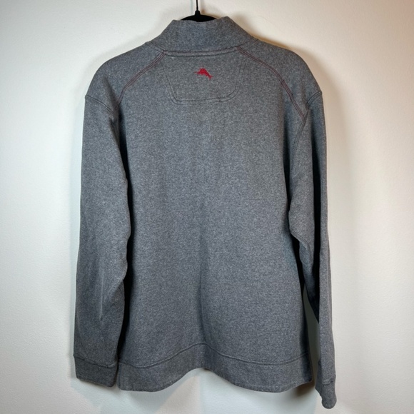 Tommy Bahama Mens Alpine View Reversible 1/4 Zip Pullover Sweater Gray Collar XL - Picture 8 of 16